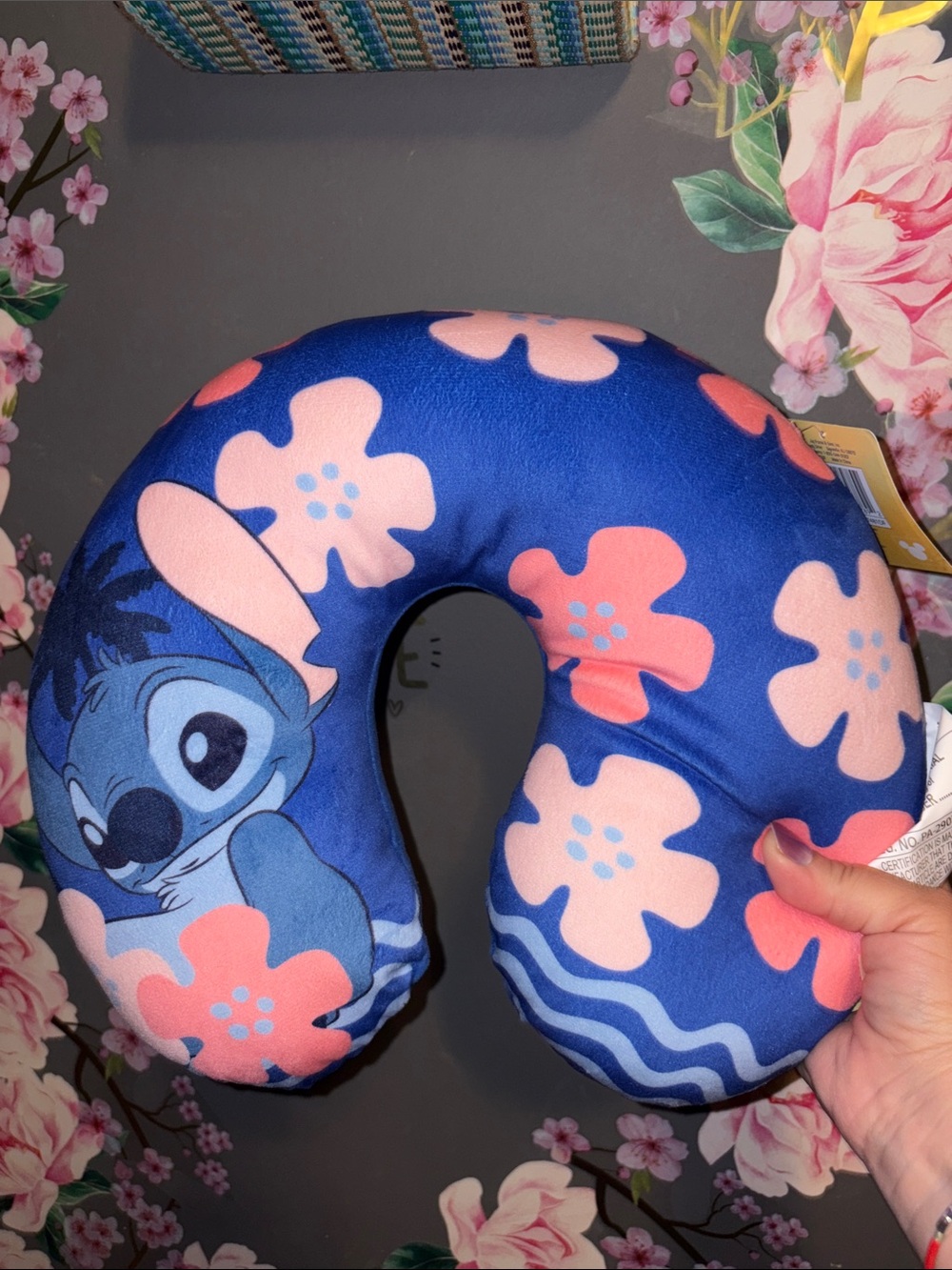 Disney Stitch Travel pillow NWT